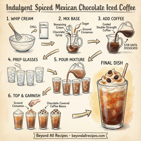 Indulgent Spiced Mexican Chocolate Iced Coffee instructions