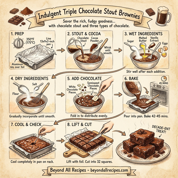 Indulgent Triple Chocolate Stout Brownies instructions
