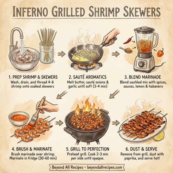Inferno Grilled Shrimp Skewers instructions