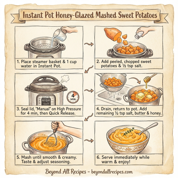 Instant Pot Honey-Glazed Mashed Sweet Potatoes instructions