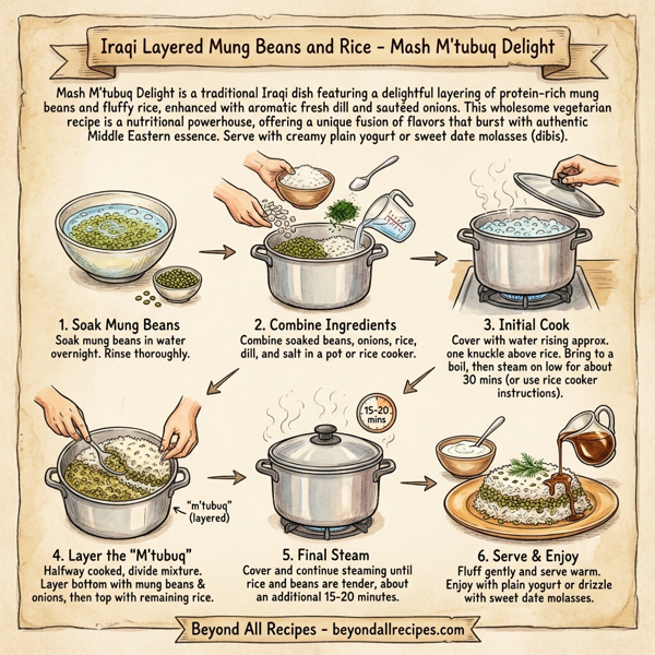 Iraqi Layered Mung Beans and Rice - Mash M'tubuq Delight instructions