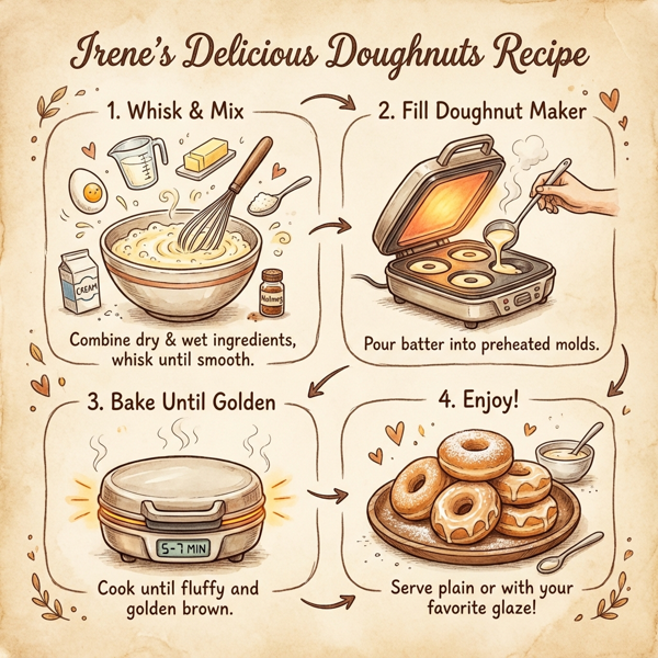 Irene's Delicious Doughnuts instructions