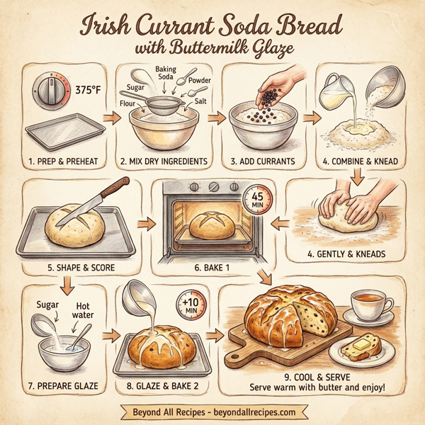 Irish Currant Soda Bread with Buttermilk Glaze instructions