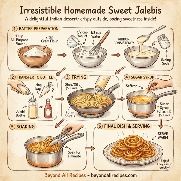 Irresistible Homemade Sweet Jalebis instructions