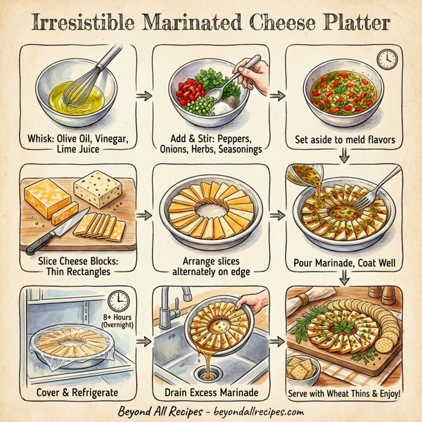 Irresistible Marinated Cheese Platter instructions