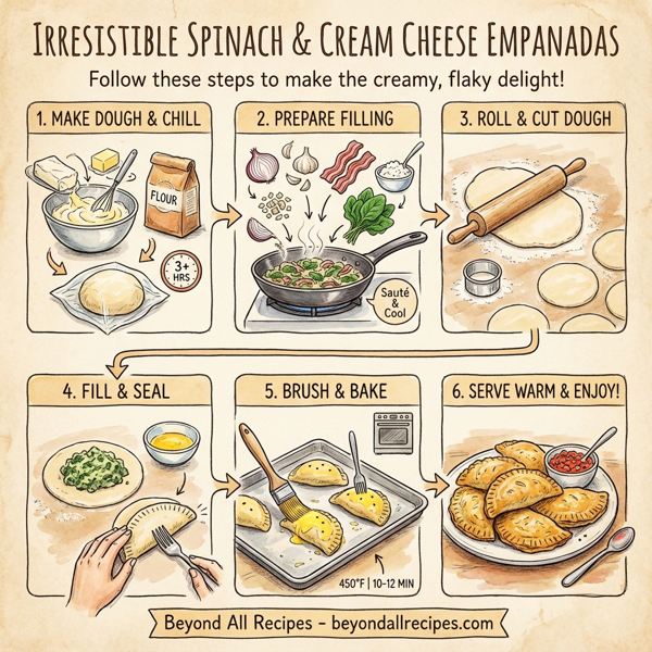 Irresistible Spinach & Cream Cheese Empanadas instructions