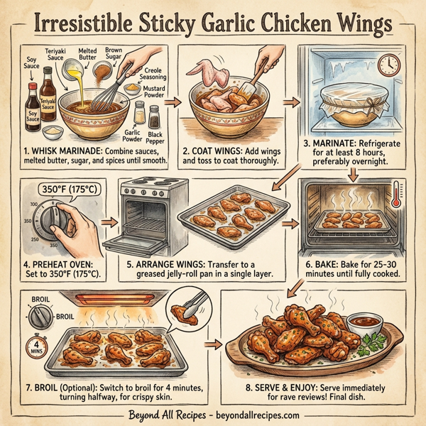 Irresistible Sticky Garlic Chicken Wings instructions