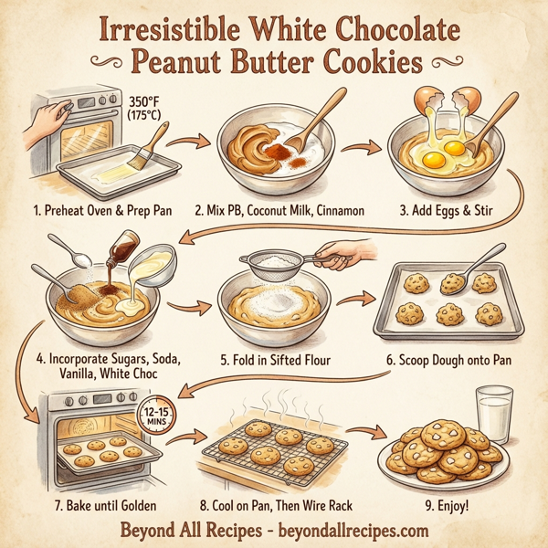 Irresistible White Chocolate Peanut Butter Cookies instructions