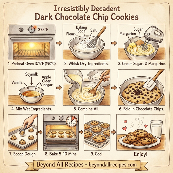 Irresistibly Decadent Dark Chocolate Chip Cookies instructions