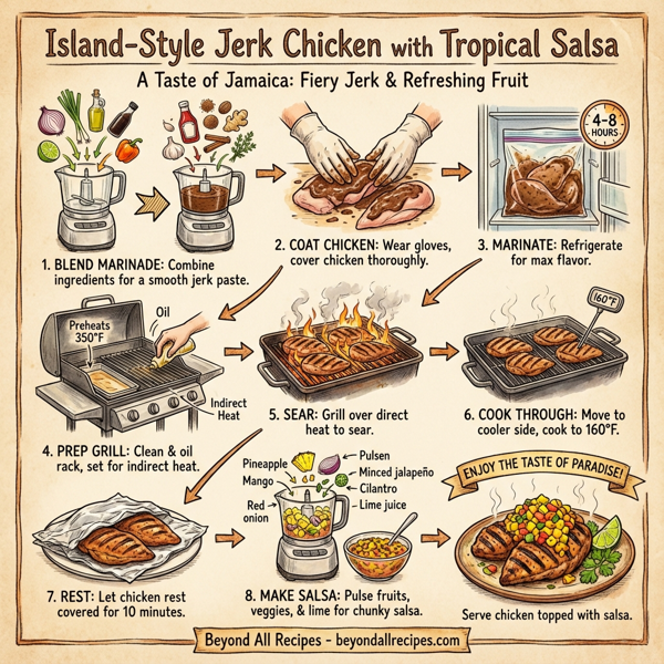 Island-Style Jerk Chicken with Tropical Salsa instructions