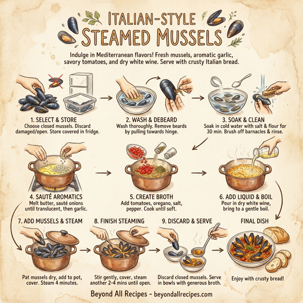Italian-Style Steamed Mussels instructions