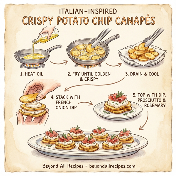 Italian-inspired Crispy Potato Chip Canapés instructions