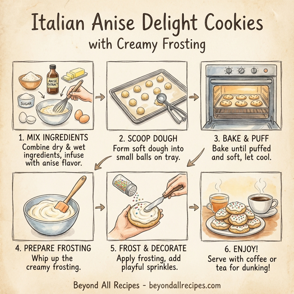 Italian Anise Delight Cookies with Creamy Frosting instructions