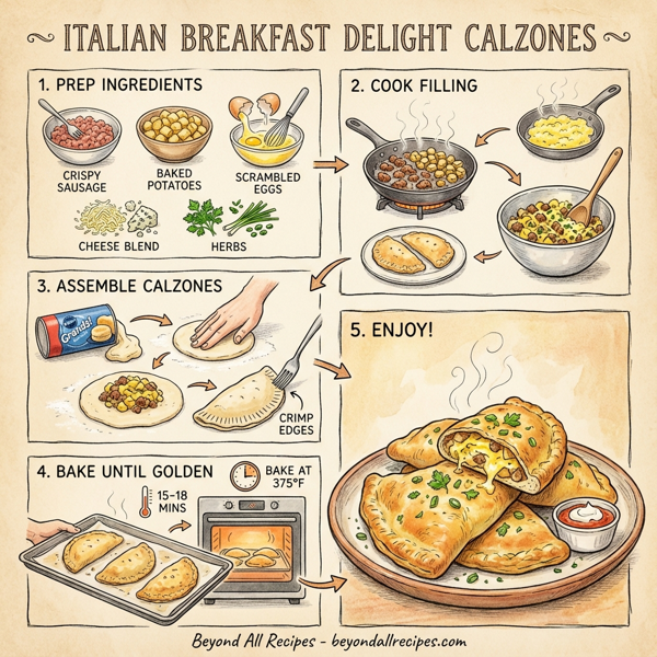 Italian Breakfast Delight Calzones instructions