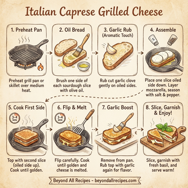 Italian Caprese Grilled Cheese instructions