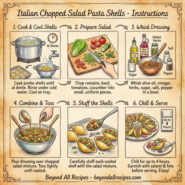 Italian Chopped Salad Pasta Shells instructions