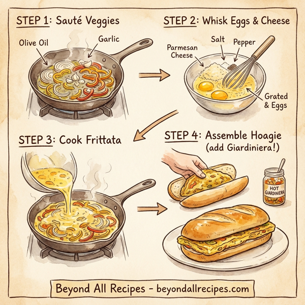 Italian Frittata Hoagie instructions