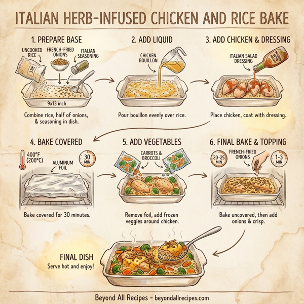 Italian Herb-Infused Chicken and Rice Bake instructions