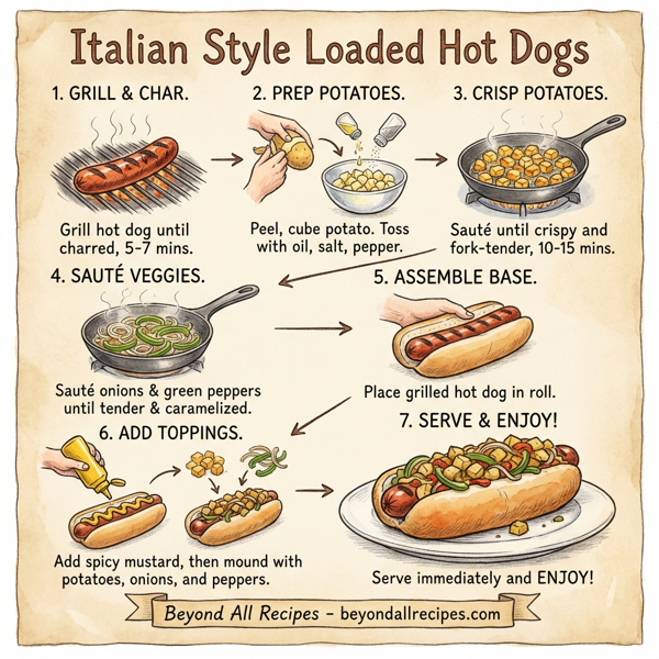 Italian Style Loaded Hot Dogs instructions