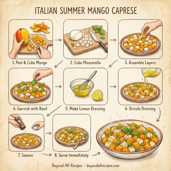Italian Summer Mango Caprese instructions