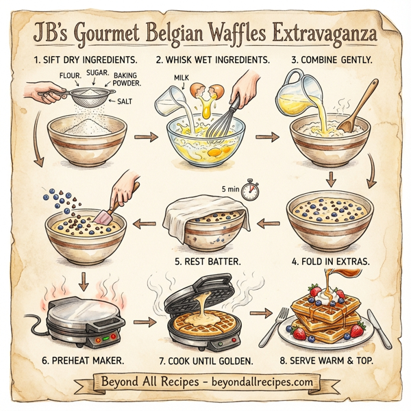 JB's Gourmet Belgian Waffles Extravaganza instructions