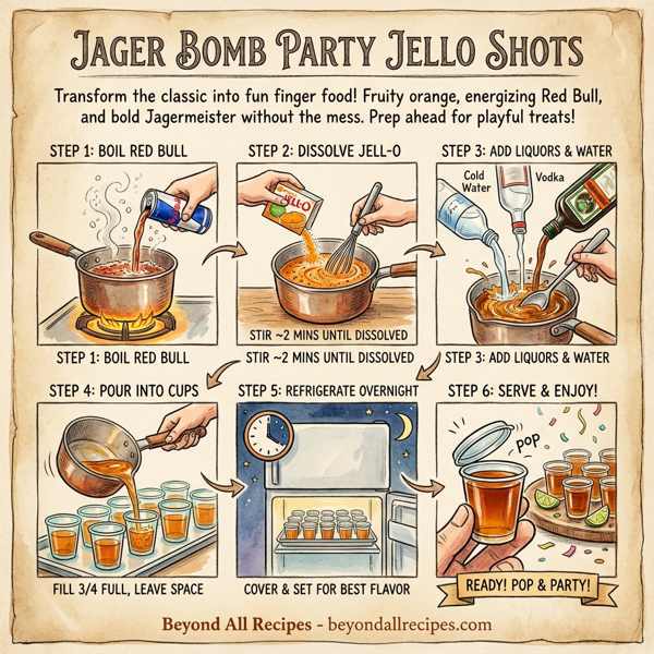 Jager Bomb Party Jello Shots instructions