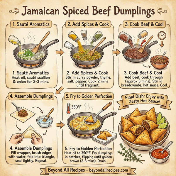 Jamaican Spiced Beef Dumplings instructions
