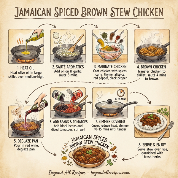 Jamaican Spiced Brown Stew Chicken instructions