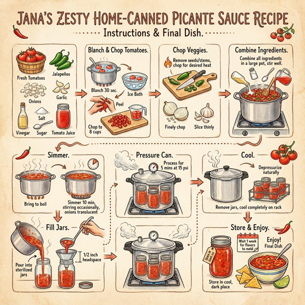 Jana's Zesty Home-Canned Picante Sauce instructions