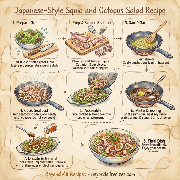 Japanese-Style Squid and Octopus Salad instructions