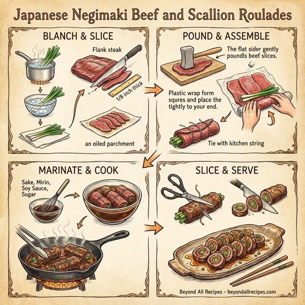 Japanese Negimaki Beef and Scallion Roulades instructions