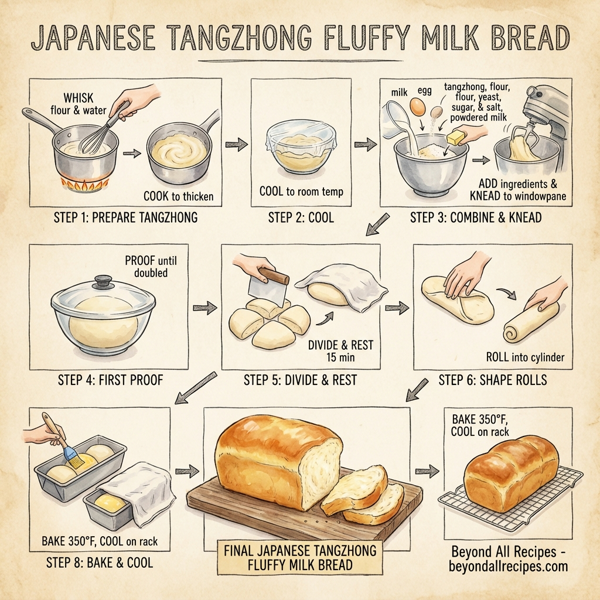 Japanese Tangzhong Fluffy Milk Bread instructions