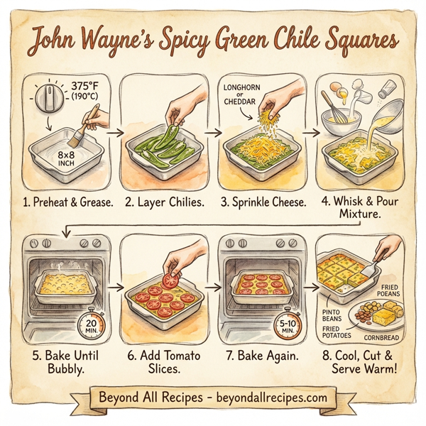 John Wayne's Spicy Green Chile Squares instructions