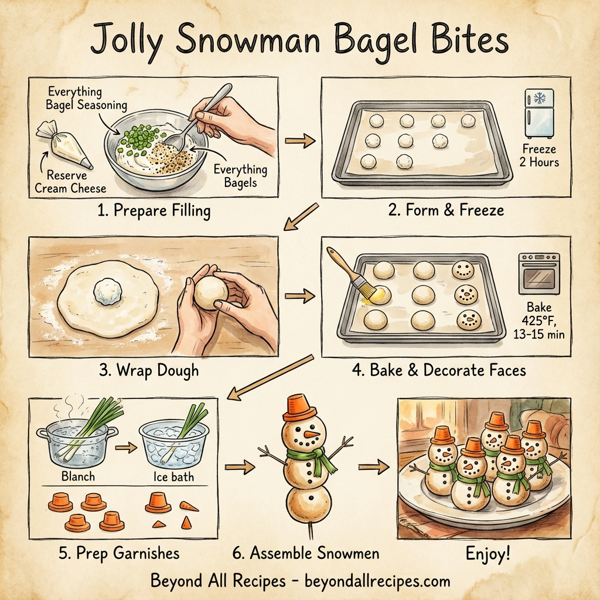 Jolly Snowman Bagel Bites instructions