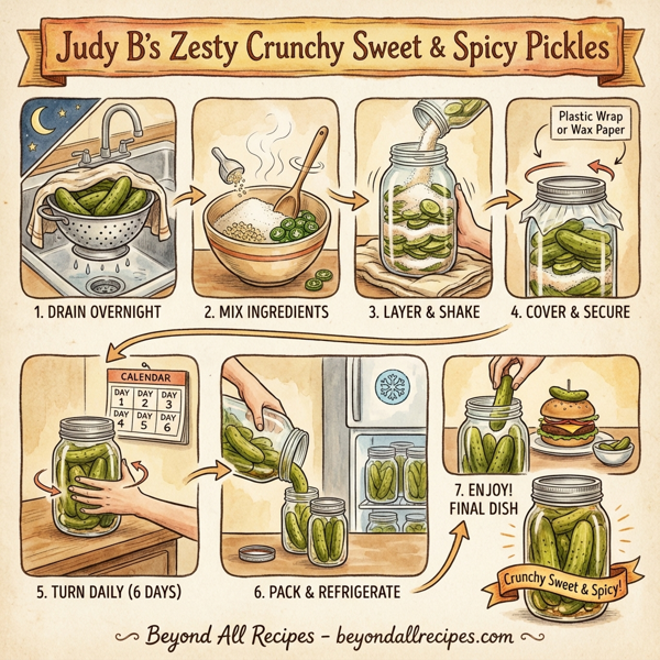Judy B's Zesty Crunchy Sweet & Spicy Pickles instructions