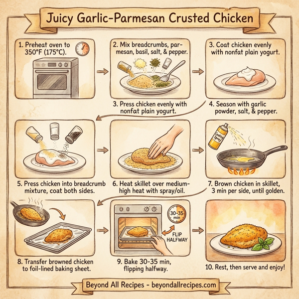 Juicy Garlic-Parmesan Crusted Chicken instructions