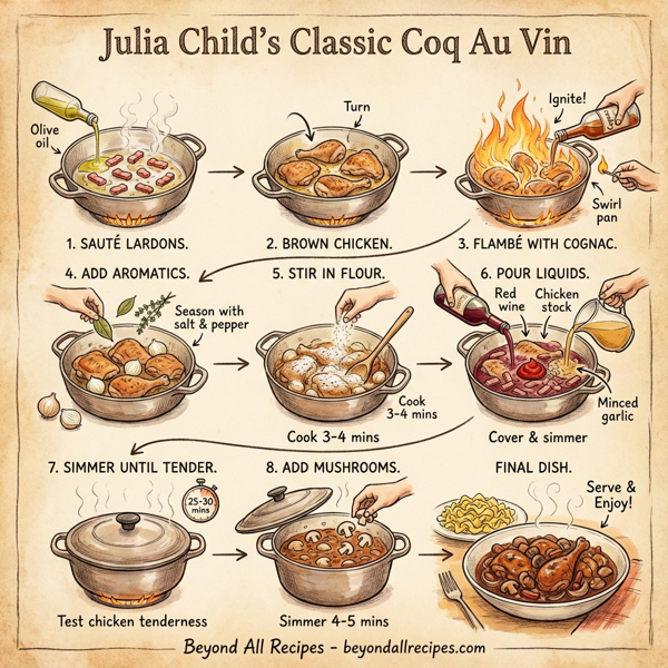 Julia Child's Classic Coq Au Vin instructions