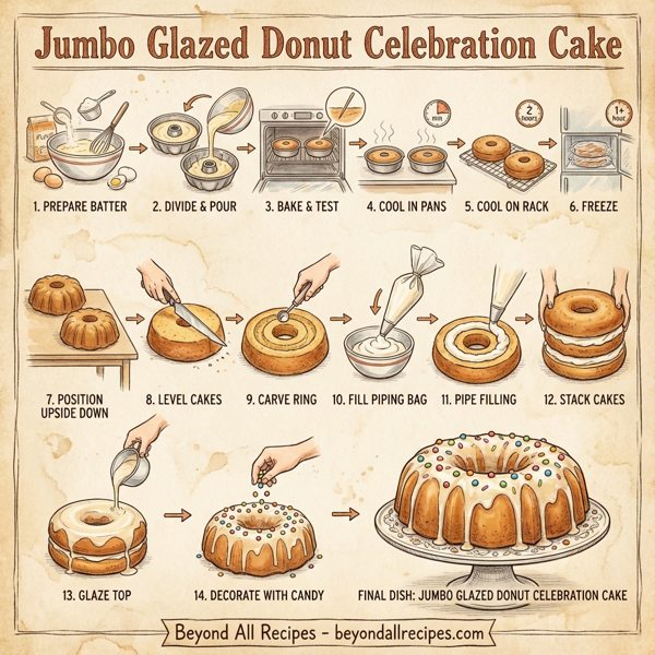 Jumbo Glazed Donut Celebration Cake instructions