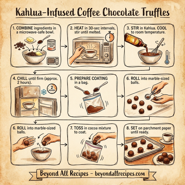 Kahlua-Infused Coffee Chocolate Truffles instructions