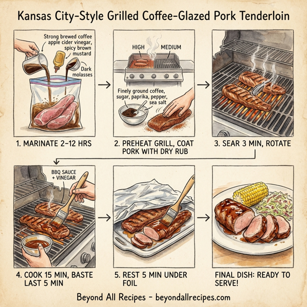 Kansas City-Style Grilled Coffee-Glazed Pork Tenderloin instructions
