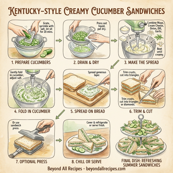Kentucky-Style Creamy Cucumber Sandwiches instructions