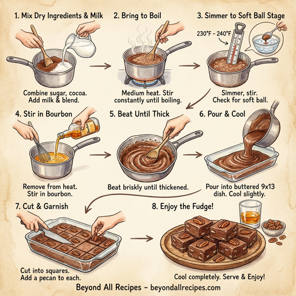 Kentucky Bourbon Pecan Fudge instructions