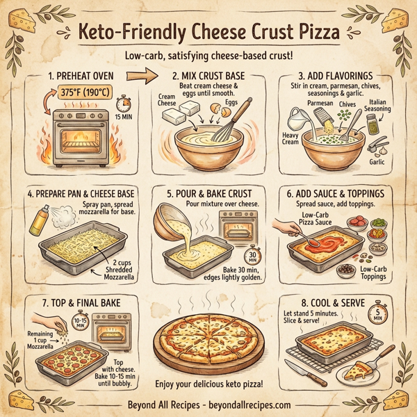 Keto-Friendly Cheese Crust Pizza instructions