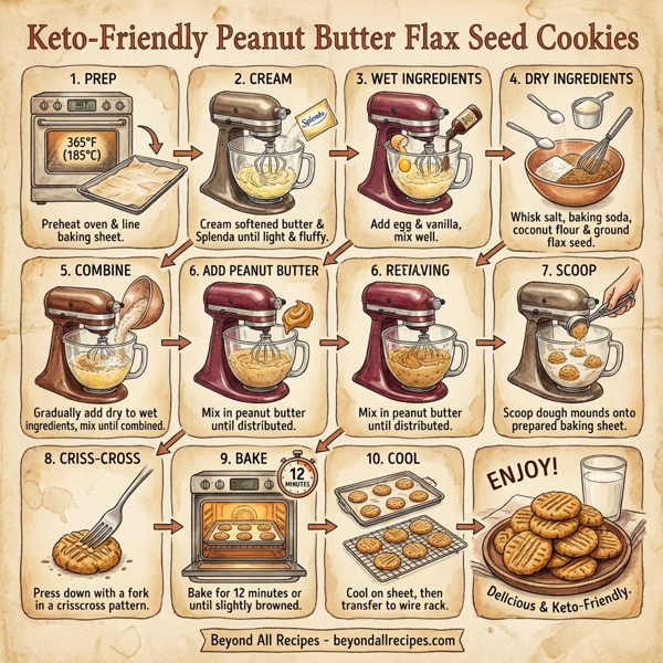 Keto-Friendly Peanut Butter Flax Seed Cookies instructions