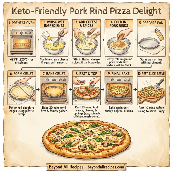 Keto-Friendly Pork Rind Pizza Delight instructions