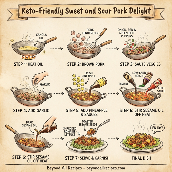 Keto-Friendly Sweet and Sour Pork Delight instructions