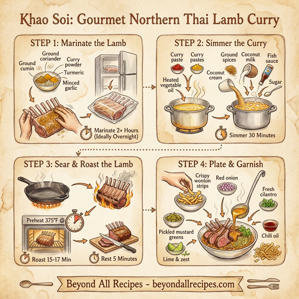 Khao Soi: Gourmet Northern Thai Lamb Curry instructions