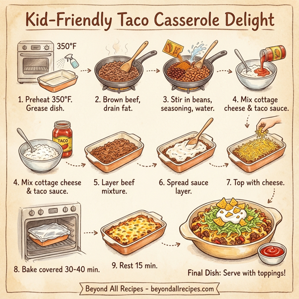 Kid-Friendly Taco Casserole Delight instructions