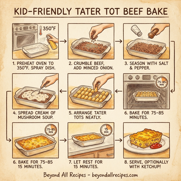 Kid-Friendly Tater Tot Beef Bake instructions