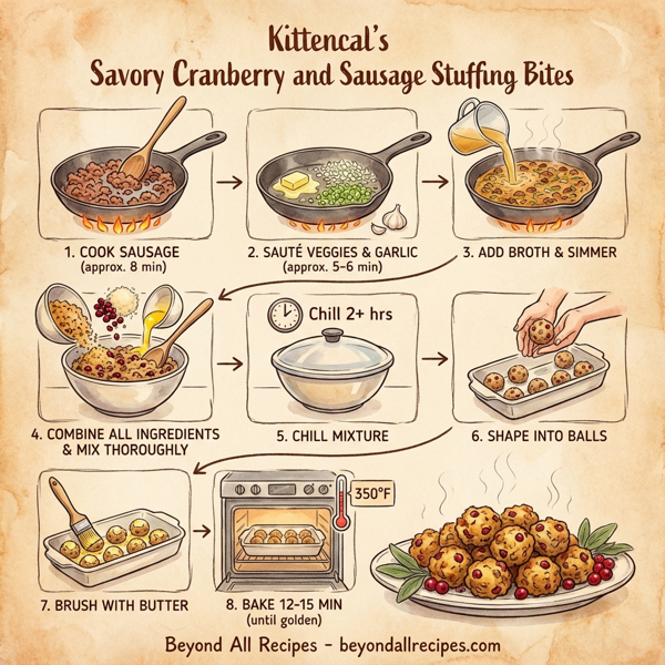 Kittencal's Savory Cranberry and Sausage Stuffing Bites instructions